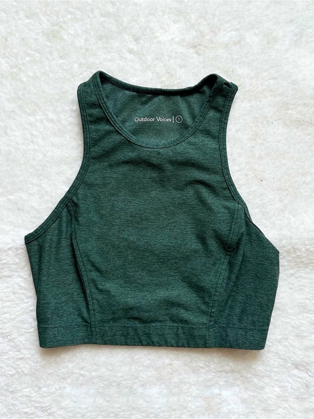 Outdoor Voices Forest Green Athletic Crop Top